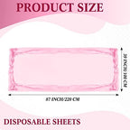 Buryeah 50 Pcs Massage Table Sheets 39 x 87 Inch Disposable Fitted Bed Sheets Thickened Spa Bed Covers Soft Non Woven Massage Table Cover for Spa Salon Body Facial Beauty(Pink)