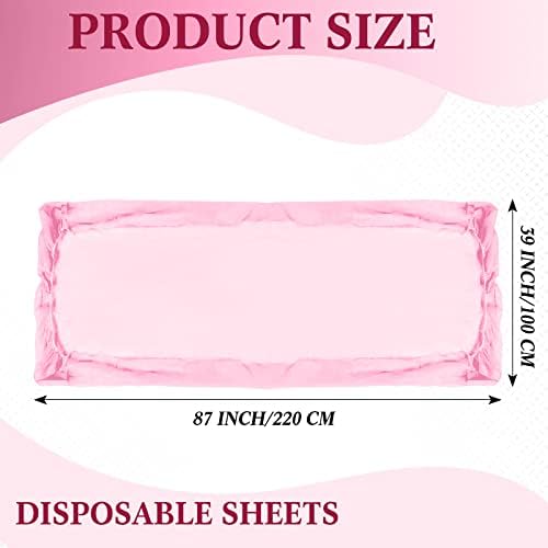 Mixweer 30 Pcs 39" x 87" Disposable Massage Table Sheets Fitted Non Woven Spa Bed Cover Bed Sheets Breathable Not Oil Proof Massage Table Protective Cover for Beauty Salon Facial Body(Pink)