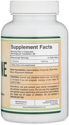 L-Tyrosine 1,000mg per Serving, 120 Veggie Capsules (L Tyrosine Supplement for Memory, Attention, and Focus) Amino Acid, Vegan Safe, Non-GMO by Double Wood