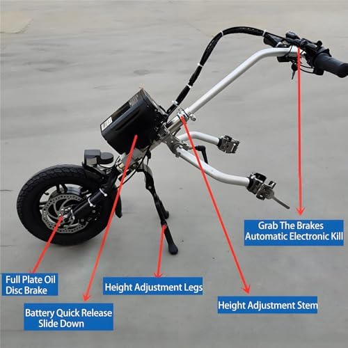 500W Electric Wheelchair Conversion Kit,Electric Handcycle Wheelchair Attachment,Wheelchair Tractor Pull Device Portable，Range62Km. A