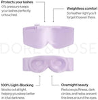Dore & Rose Aura Sleep Mask, 100% Light Blocking Mulberry Silk Eye Mask (23 Momme), Extra Room for Lashes, Reduces Eye Bags & Dark Circles, Adjustable Travel Deep Sleep Mask for Men & Women (Purple)