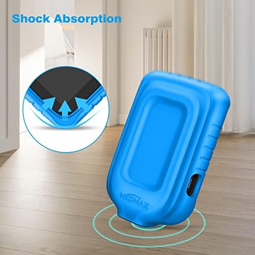 MEDMAX Silicone Case for Freestyle Libre 3 2 / Libre Reader, Lightweight Shockproof Anti Slip Protective Cover Soft Gel Skin with Raised Bezel (Blue)