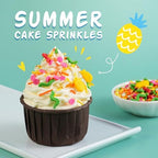 Summer Sprinkles Mix | Sprinkles for Cake Decorating | Watermelon Pineapple | Cupcake Toppers | Ice Cream | Cookie | Fancy Candy | Tropical Fruit | 3.52oz