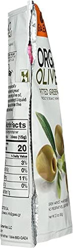 Gaea Organic Pitted Green Olives 65g (Pack of 2)