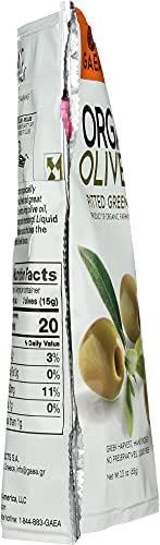 Gaea Organic Pitted Green Olives 65g (Pack of 2)