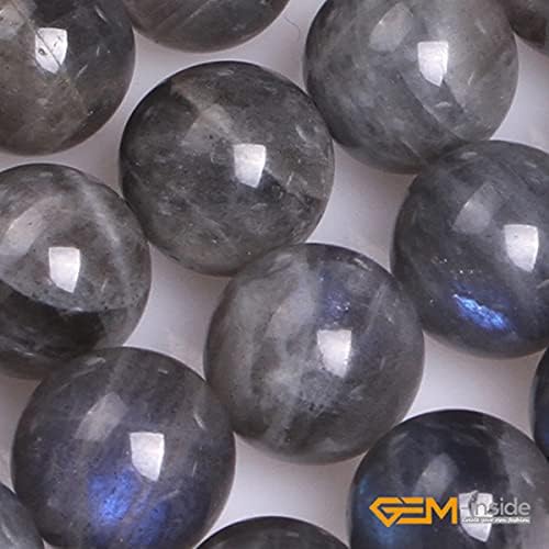 GEM-Inside Natural 8mm AA Grade Blue Rainbow Labradorite Gemstone Loose Beads Round Crystal Energy Stone Power for Jewelry Making 15''