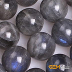 GEM-Inside Natural 8mm AA Grade Blue Rainbow Labradorite Gemstone Loose Beads Round Crystal Energy Stone Power for Jewelry Making 15''