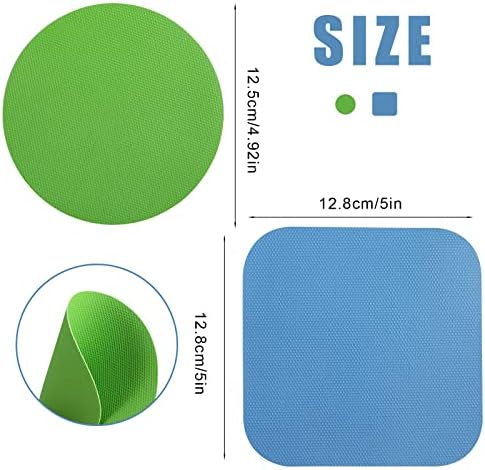 LUTER 4pcs Jar Opener, Rubber, Multi-function Silicone Bottle Opener for Seniors with Arthritis Weak Hands Lid Cap Gripper Pads Kitchen Coasters Gadgets(Light Blue, Green)