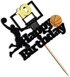 Basketball Happy 10th Birthday Cake Topper-Basketball Themed Birthday Party Cake Decoration-10 Years Birthday Party Supplies (10th)