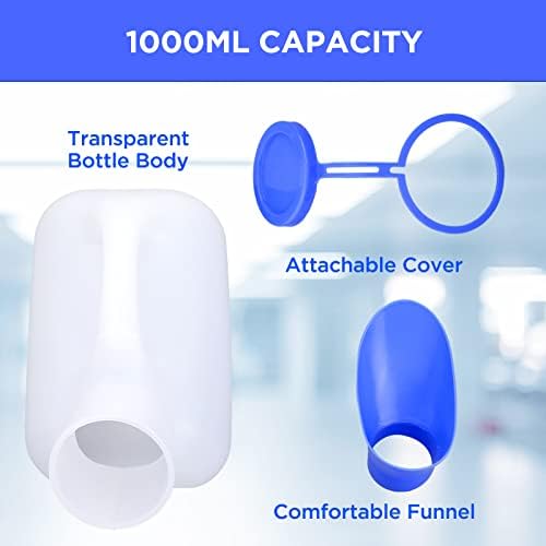 NUOMI 2 Pack Portable Urinals for Men, Spill Proof Travel Urinals Pee Bottle for Male Female Emergency Potties for Camping Hiking 1000ML