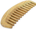 Onedor Handmade 100% Natural Green Sandalwood Hair Combs - Anti-Static Sandalwood Scent Natural Hair Detangler Wooden Comb (Oval Wide Tooth)