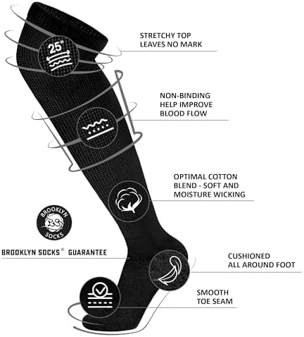 4 Pairs of Over The Knee Non-Binding Cotton Diabetic Neuropathy Socks