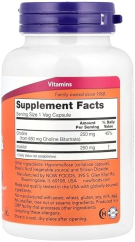 Now Foods Choline & Inositol 500 Mg - 100 Caps