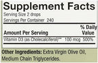 Nature's Answer Vitamin D-3 Drops | Blended with Extra Virgin Gold Olive Oil | Quickly Absorbed into Body | No Fillers, No Soy, Yeast Sugar, Milk or Preservatives 0.5oz