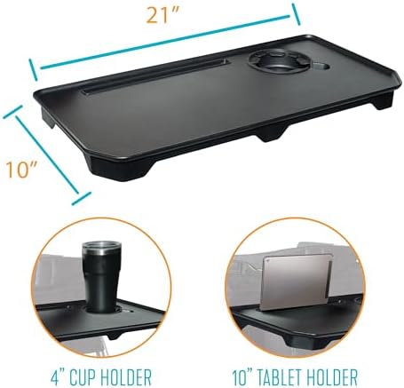 Stander Walker Tray Table, Only Compatible with Stander's Wonder-Walkers and Wonder-Rollators, Mobility Aid Tray-Accessory with Cup Holder, Tool-Free Assembly, Black