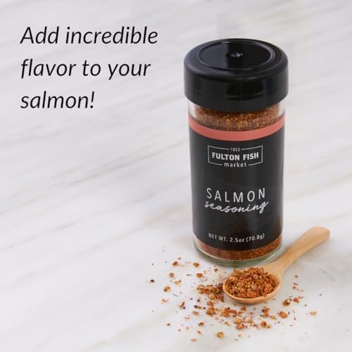 Fulton Fish Market Salmon Seasoning Sweet & Smoky Spice Blend for Grilled, Baked or Pan-Seared Fish, Custom Seafood Rub, 2.5 oz