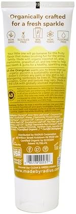RADIUS Children's Toothpaste, Coconut Banana, 3 oz, Non-Toxic Chemical-Free Gluten-Free, Designed to Improve Gum Health & Prevent Cavities, Pack of 2