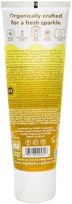 RADIUS Children's Toothpaste, Coconut Banana, 3 oz, Non-Toxic Chemical-Free Gluten-Free, Designed to Improve Gum Health & Prevent Cavities, Pack of 2