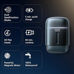Philips Norelco Shaver 700 Series - Compact Electric Shaver, Lift & Cut System, Dual SteelPrecision Blades, 4D Flex Heads, Wet & Dry Shave, Travel Case, Model S794/94