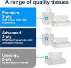 Tork Advanced Facial Tissue White Soft, Gentle 2-Ply, F1 Dispenser Compatible 30 Boxes x 100 Tissues (TF6810)