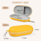 Marvolia Double Eyeglasses Case Hard Shell Dual Glasses Case with Clip & Zipper Closure Travel Sunglasses Organizer