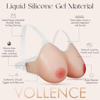 Vollence Strap on Silicone Breast Forms Fake Boobs for Mastectomy Crossdresser