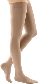 Mediven Comfort for Women 20–30 mmHg Thigh High Compression Stockings – Closed Toe Semi-Transparent Hosiery with Silicone Top Band – Leg Circulation & Everyday Support