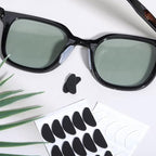 30 Pairs Glasses Nose Grips Non Slip, Soft Adhesive Glasses Anti Slip D-Shaped Silicone Nose Pads for Eyeglasses Sunglasses Reading Glass (Transparent and Black, 1 mm)
