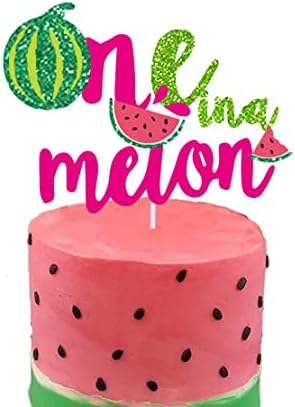 One in a Melon Cake Topper for Watermelon 1st Birthday Party Decorations