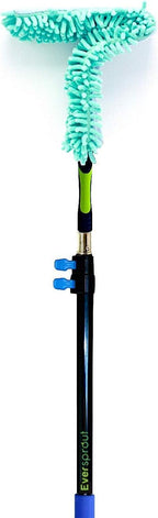 EVERSPROUT Flexible Microfiber Ceiling & Fan Duster | Bendable to Clean Any Fan Blade | Removable & Washable Brush Head | 25" Ceiling Duster + 3' Pole