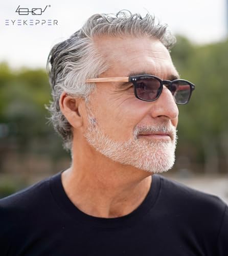 Eyekepper 5-pack Spring Hinge Wood-grain Printed Arms Reading Glasses Sunshine Readers Grey Lens +2.0