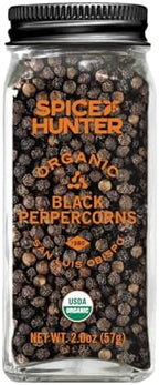 The Spice Hunter Peppercorns, Black, Whole, Organic, 2-Ounce Jar