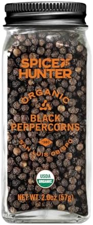 The Spice Hunter Peppercorns, Black, Whole, Organic, 2-Ounce Jar