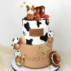 JeVenis Cowboy Rodeo Cake Topper Cowboy Western Horse Cake Decorations Cowboy Hat Birthday Cowgirl Boots Cake Topper Cow Balls Cake Decoration