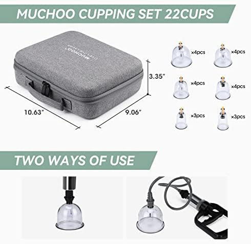 Cupping Set Professional Chinese Acupoint Cupping Therapy Sets Portable, Suction Hijama Cupping Set with Vacuum Magnetic Pump Cellulite Cupping Massage Kit 22-Cup Travel Case