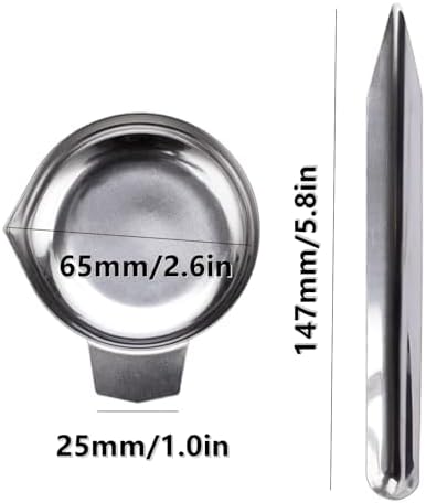 4PCS Metal Weighing Powder Pan with 1 Scoop – Mini Digital Scale Tray for Reloading Jewelry Liquid Powder Lab Supp