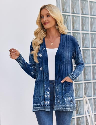 Zeagoo Women's Lightweight Cardigan Open Front Long Sleeve Casual Loose Thin Cardigans with Pockets 2026