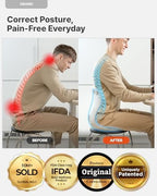 curble Grand(Extra Wide & Sturdy) – Ergonomic Back and Lumbar Support for Good Posture Correction and Back Pain Relief, Perfect for Office, Floor Seat and Work from Home, Patented (Grey)