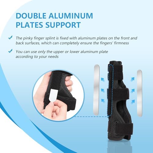 Pinky Finger Splint, Boxer Fracture Splint, Metacarpal Splint for 4th or 5th Finger, Finger Splint for Broken Finger Trigger Finger Arthritis Tendonitis,Fits for Left & Right Hand(Mesh,S/M)