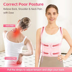 Posture Corrector for Women & Men, Adjustable Back Brace with Shoulder Straightener & Lumbar Support for Upper & Lower Back Pain Relief, Spine Support, Hunchback & Scoliosis, Pink, Large