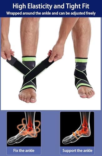 Ankle Braces for Men & Women, 2 pcs Ankle Compression Sleeve Plantar Fasciitis Brace Plantar Fasciitis Relief, Arch Support Socks Ankle Sleeve Ankle Brace for Sprained Ankle (Black, Medium)