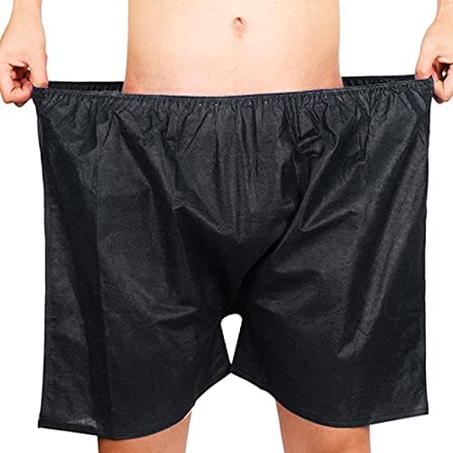 kekafu 50 Pcs Professional Salon Mens Black Boxer Shorts Disposable Mens Shorts Underwear Disposable Male Boxer Shorts Male Disposable Spa Underwear