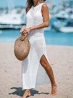 CUPSHE Women Cutout Bodycon Maxi Cover-Up Dress Crew Neck Sleeveless Cover Up Summer