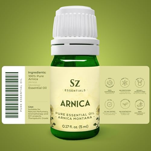 Arnica Essential Oil (Arnica Montana) – Therapeutic Grade, 100% Pure & Undiluted with Fresh Herbal Aroma for Soothing Relief, Aromatherapy, Muscle Recovery & Skin Care - Vegan 0.17 oz