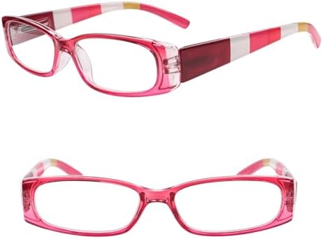 SIGVAN 5 Pack Spring Hinge Reading Glasses Rectangular Fashion Quality Readers for Men and Women (Multicolour 1, 3.00, x)