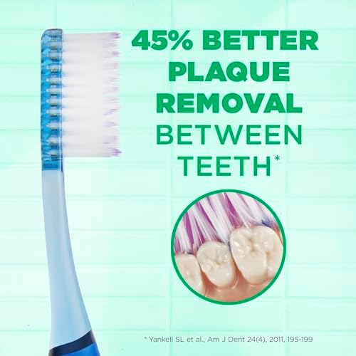 GUM Deep Clean Technique Toothbrush - Full Head - Soft Toothbrushes for Adults with Sensitive Gums - Ultra Fine Tapered Bristles, 2 Count
