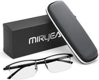 MIRYEA Progressive Multifocus Computer Reading Glasses Blue Light Blocking Multifocal Readers for Men and Women Multi Focus Eyeglasses Eyewear Anti Glare Light Weight TR90 Semi-rimless Frame