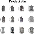 48 Halloween Cupcake Tombstones, Wooden Pile Veneer Cake Decorations Large and Strange Cemetery Designs, Ghost Skeletons, Halloween Party Props for Outdoor Decoration in Haunted Houses
