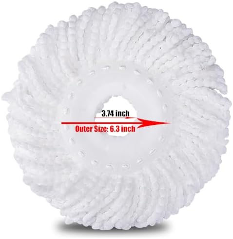 YWSHF Spin Mop Head Replacement Compatible with Hurrican, Mopnado, Cassabel 360 Spin Magic Mopping,Microfiber Spin Mop Refill Heads for Universal Round Shape Standard Size 5 Pack