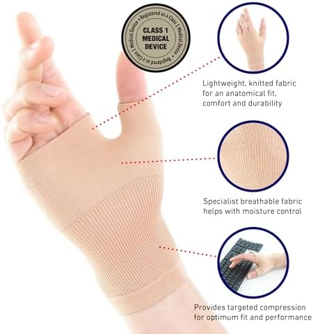 Neo-G Wrist and Thumb Support for Arthritis, Joint Pain, Tendonitis, Sprain - Wrist Brace Wrist Compression Hand Support - M - Beige